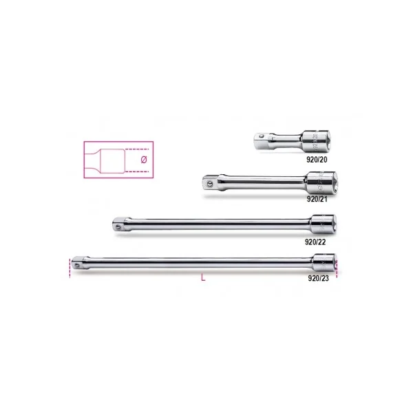 ALARGADERA CON CUADRADO MACHO Y HEMBRA 1/2" BETA REF.920/20÷920/22