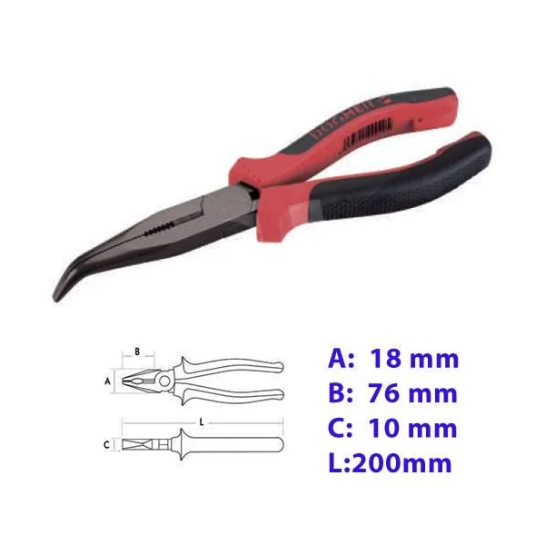ALICATE BOCA SEMIREDONDA CURVO 200