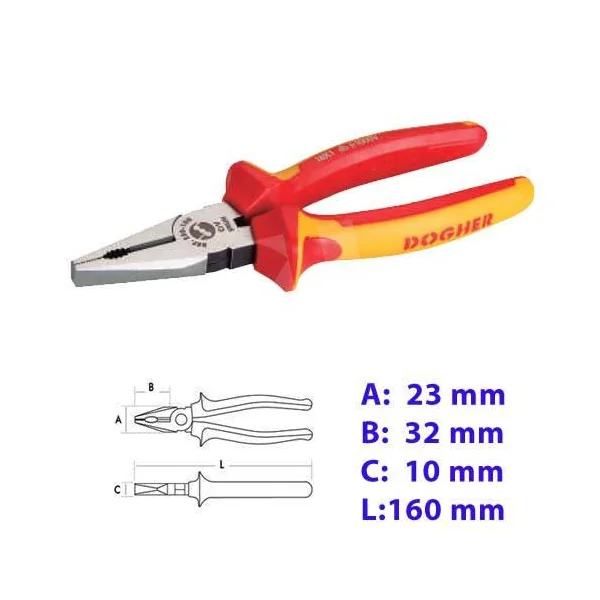 ALICATE UNIVERSAL AISLADO 160 MM