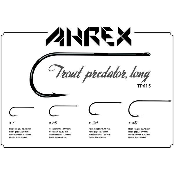 Anzuelo Ahrex TP615 Trout Predator Streamer Long Hook - Imagen 3