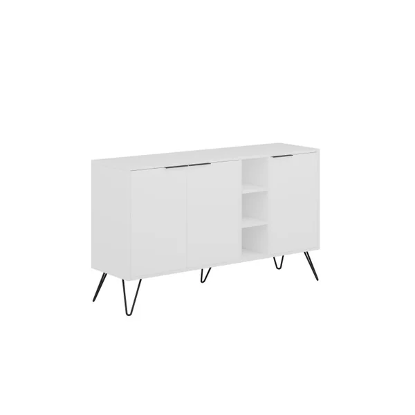 Aparador de madeira "Clara" - 142 x 35 x 83 cm - Branco