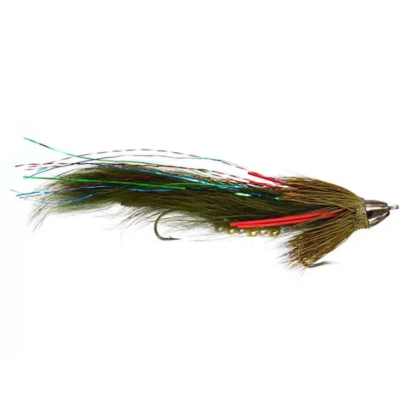 Articulated Olive Wolvering streamer trucha