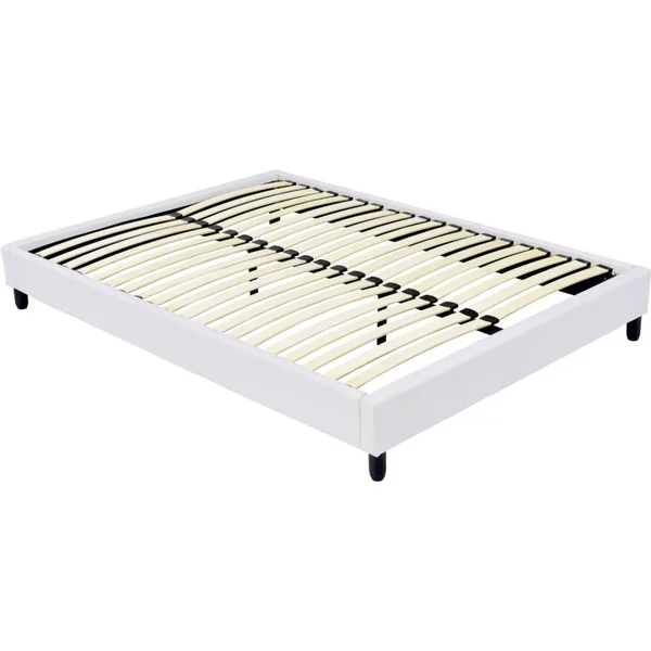 Base de ripas estofada - 160 x 200 cm - 13 ripas - Branco