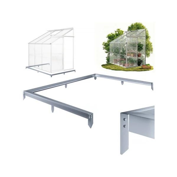 Base em aço galvanizado para estufa "Basilic" - 2,37 m² - Cinzento - Imagen 3