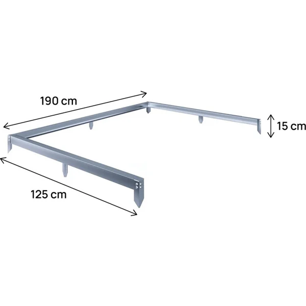 Base em aço galvanizado para estufa "Basilic" - 2,37 m² - Cinzento - Imagen 4