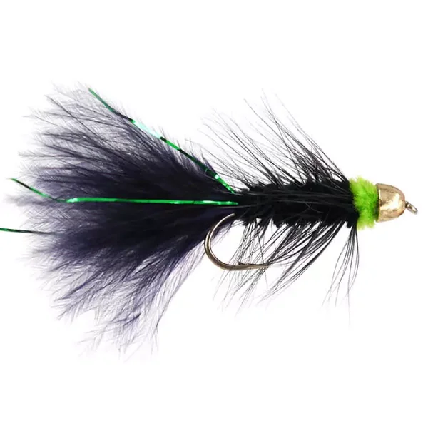 Black Green WB Conehead streamer trucha