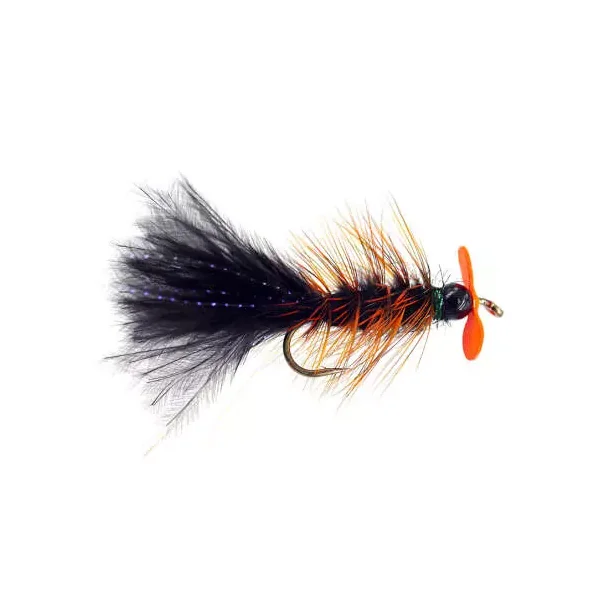 Black Hot Wooly Bugger Evo streamer lago