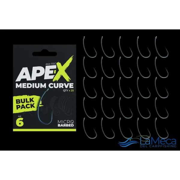 BULK PACK ANZUELO RIDGEMONKEY APE-X MEDIUM CURVE Nş 6 MICRO BARBED