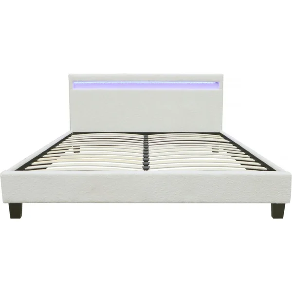 Cama atoalhada com LED "Maria" 140x190cm - Creme