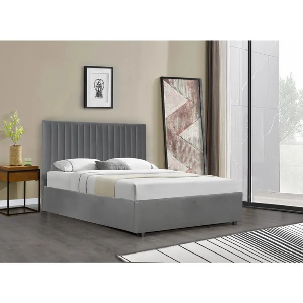 Cama com caixa "Mia" - 160 x 200 cm - Cinza - Imagen 2