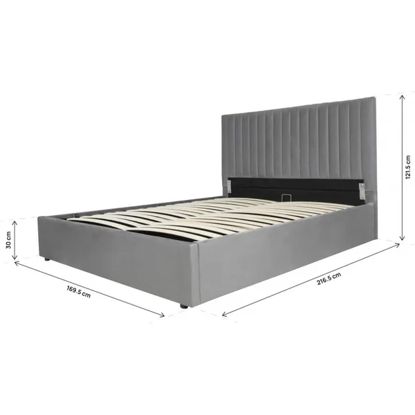 Cama com caixa "Mia" - 160 x 200 cm - Cinza - Imagen 4