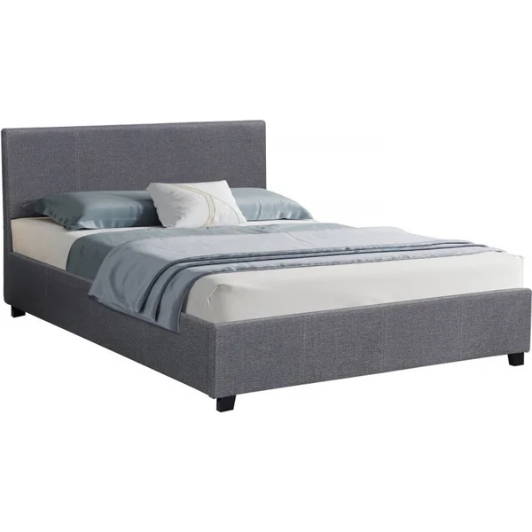 Cama de casal com baú "Carla" - 140 x 190 - Cinza