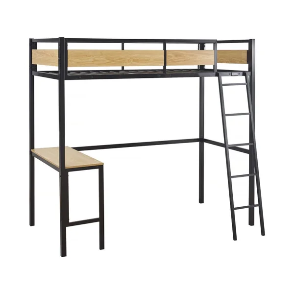 Cama entrepiso “Ethan” con escritorio - 90 x 190 cm - Negro