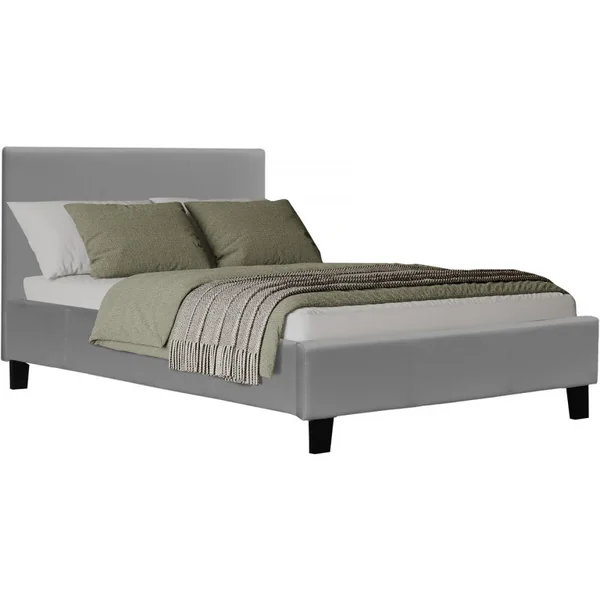 Cama "Lina" - 90 x 190 cm - Cinza claro -