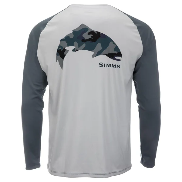 Camiseta Simms Tech Tee manga larga Trout sterling/storm