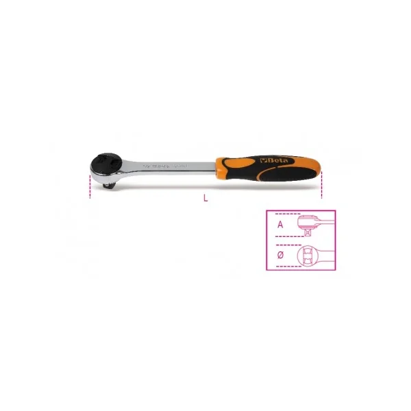 CARRACA REVERSIBLE CON CUADRADO MACHO 1/2" 48 DIENTES BETA REF.920/55Q