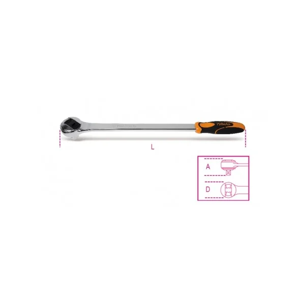 CARRACA REVERSIBLE CON CUADRADO MACHO 3/4", 72 DIENTES BETA REF.928/55