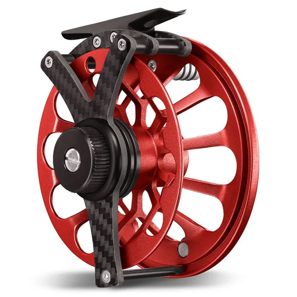 Carrete de mosca Vosseler Tryst Carbon rojo