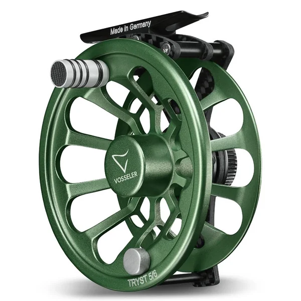 Carrete de mosca Vosseler Tryst Carbon verde