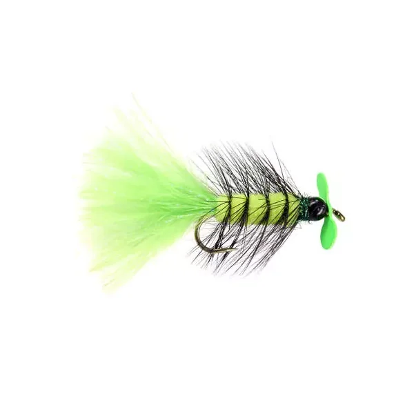Chartreuse Hot Wooly Bugger Evo streamer lago