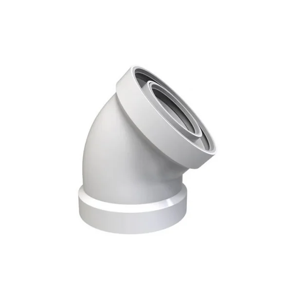 Codo coaxial hembra - hembra 45º Ø110-80