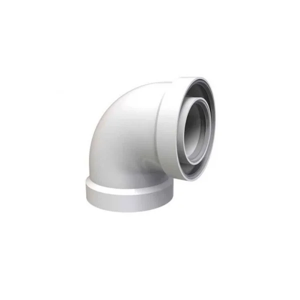 Codo coaxial hembra - hembra 90º Ø100-60