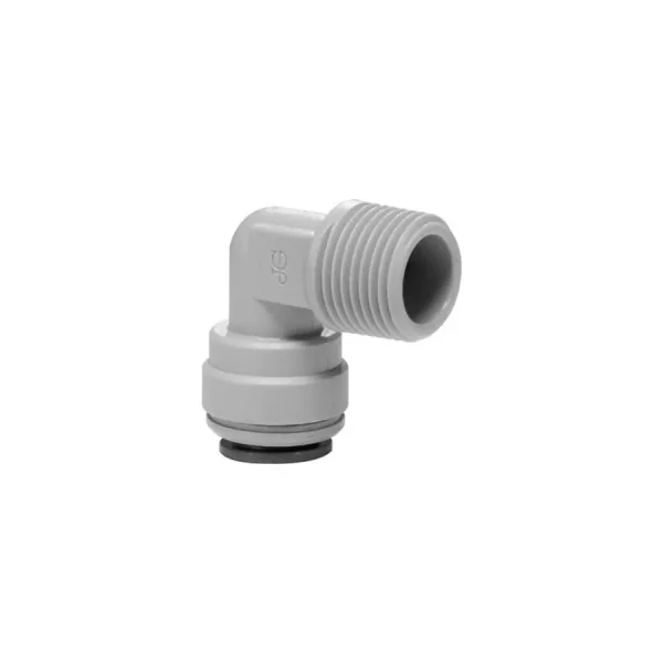 Codo rígido 1/4" x rosca macho 3/8"