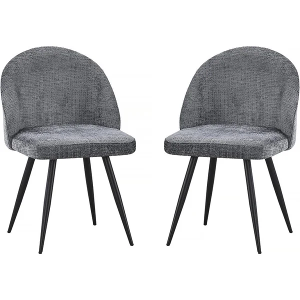 Conjunto de 2 cadeiras em tecido "Samuel" - 53 x 51 x 82 cm - Cinza