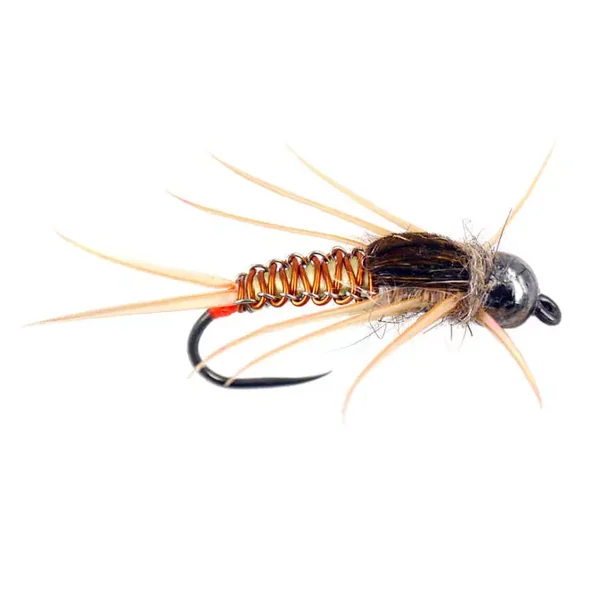 Copper Yellow Woven Stonefly Nymph TG BL ninfa plecóptero