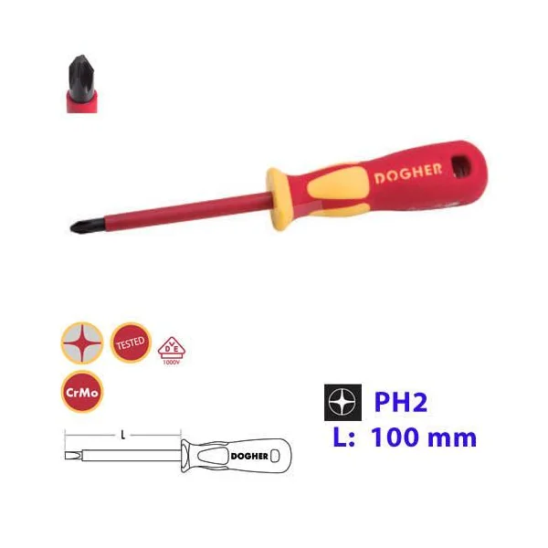 DESTORNILLADOR AISLADO PHILLIPS PH2X100