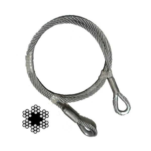 ESLINGA CABLE CON GUARDACABOS 22MM X 7MT