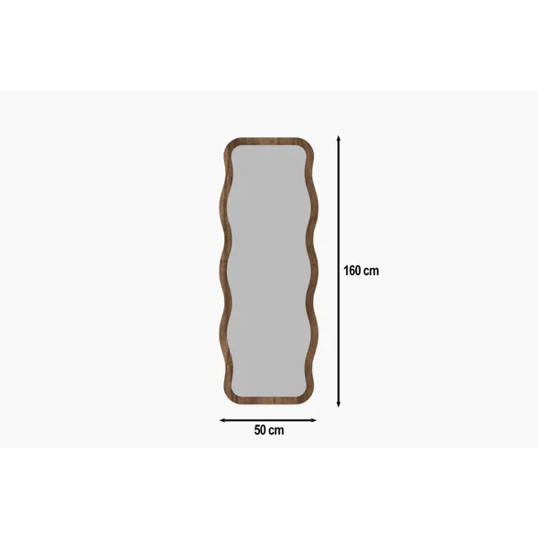 Espelho de madeira "Aror" - 50 x 160 cm - Castanho