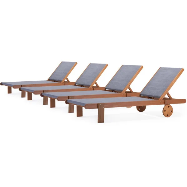 Espreguiçadeira de madeira "Saïgon" - Maple - Cinza - Lote de 4