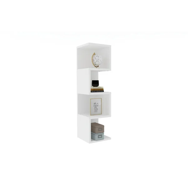 Estante de madeira "Alin" - 27 x 25 x 95 cm - Branco