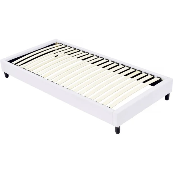 Estrado de ripas estofado - 90 x 190 cm - 20 ripas - Branco