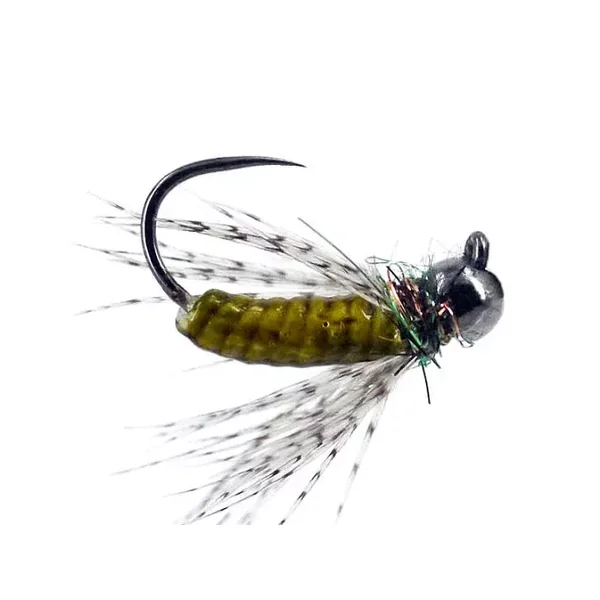 FC Hackled Jig Olive Black BL TG ninfa cerámica