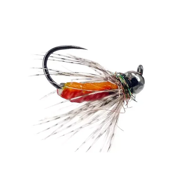 FC Hackled Jig Orange Red BL TG ninfa cerámica