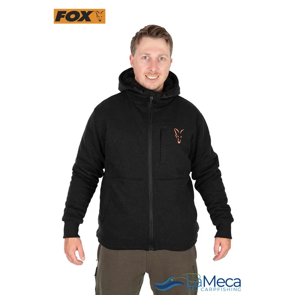 FOX COLLECTION SHERPA JACKET BLACK & ORANGE