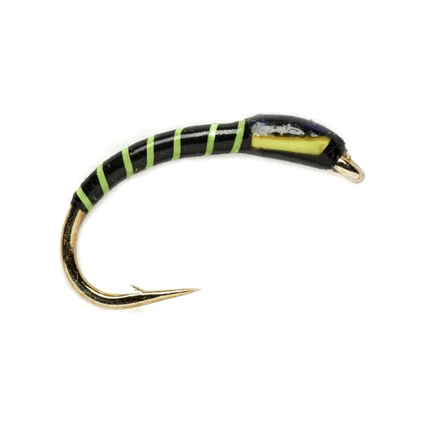 Fulling Mill Ninfa zumbadora negra acanalada verde fluo