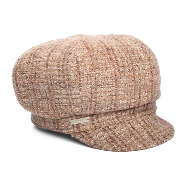 Gorra Baker Boy de Tweed de Seeberger - Camel-Rosa - Imagen 2