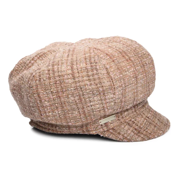 Gorra Baker Boy de Tweed de Seeberger - Camel-Rosa - Imagen 4