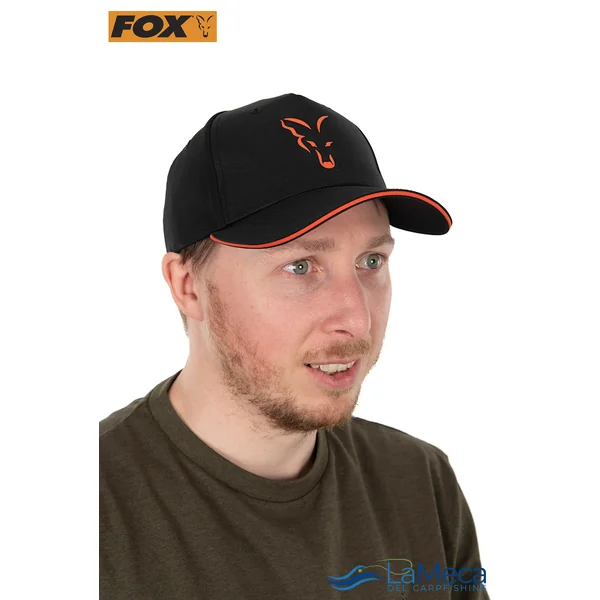 GORRA BASEBALL FOX NARANJA Y NEGRA