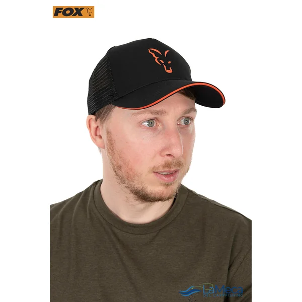 GORRA FOX COLLECTION TRUCKER CAP BLACK & ORANGE