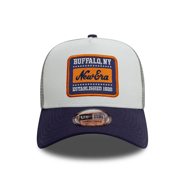Gorra Trucker A-Frame - NE Patch Canvas de New Era - Blanco-Tinta - Imagen 2