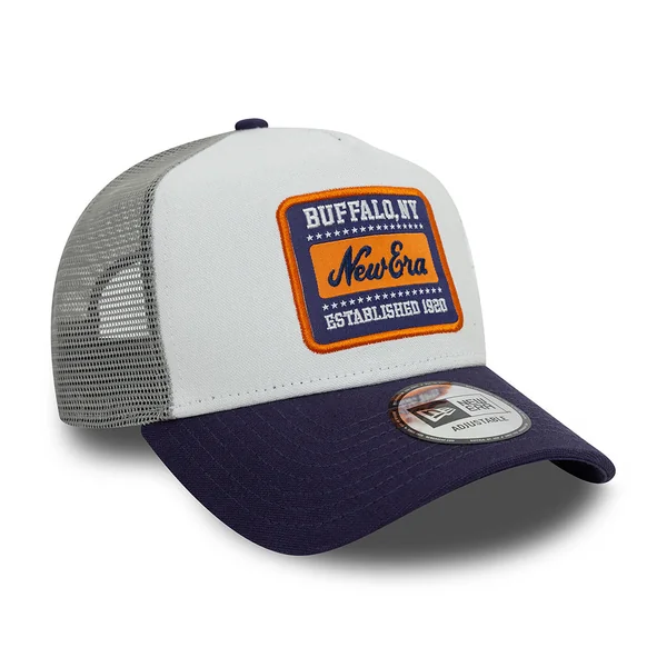 Gorra Trucker A-Frame - NE Patch Canvas de New Era - Blanco-Tinta - Imagen 3