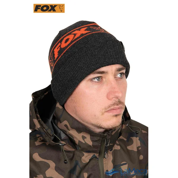 GORRO FOX COLLECTION BEANIE NARANJA Y NEGRO