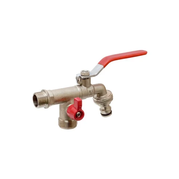 Grifo curvo doble salida 3/4"