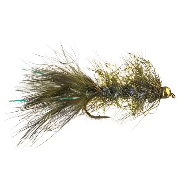 Grizzly Wooly Bugger Olive streamer trucha