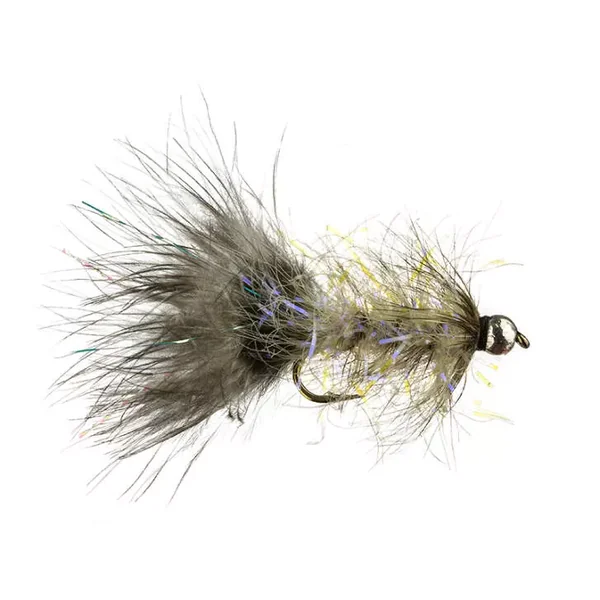 Grizzly Wooly Bugger White streamer trucha