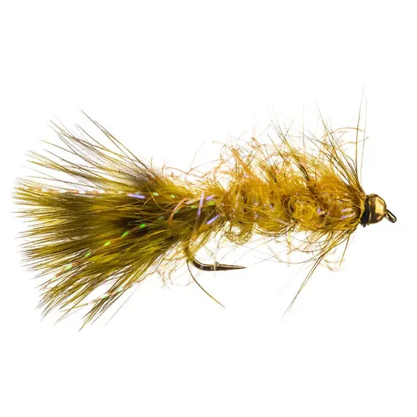 Grizzly Wooly Bugger Yellow streamer trucha
